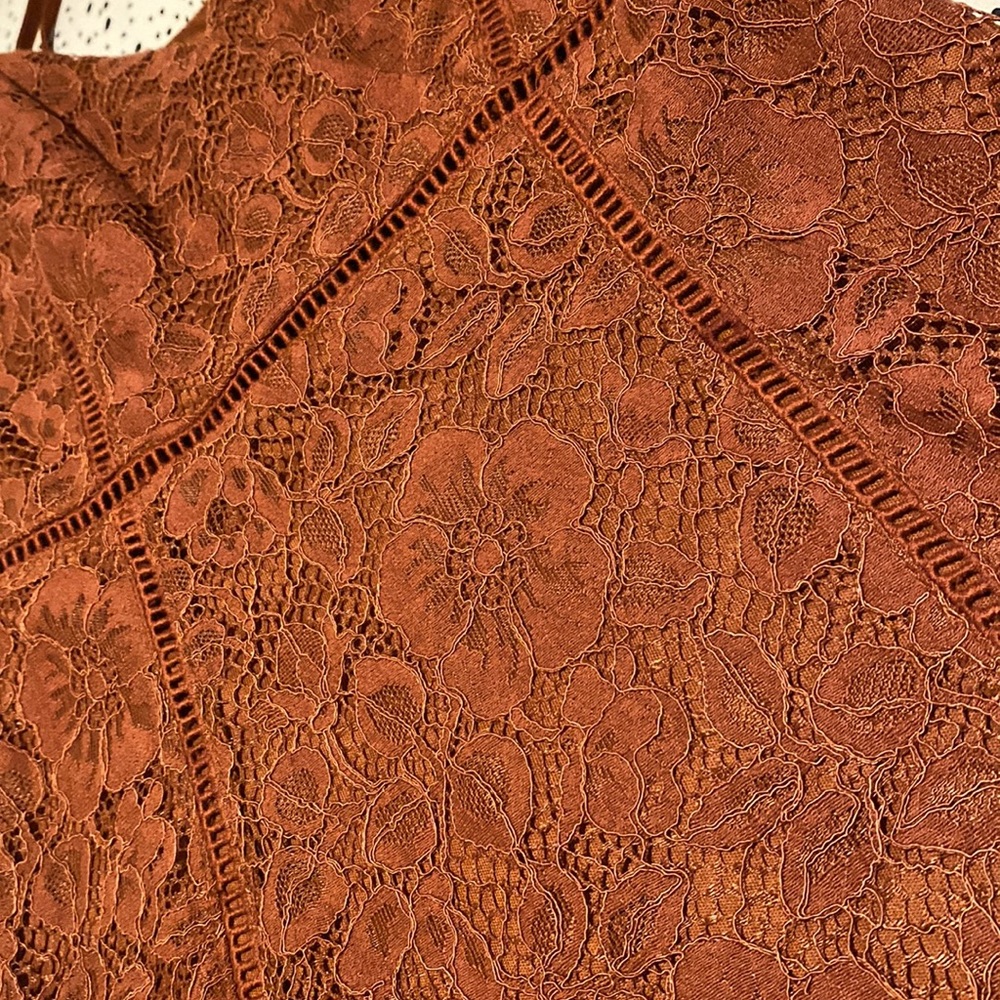Rust Colored, Ruffled Mini Dress - image 4
